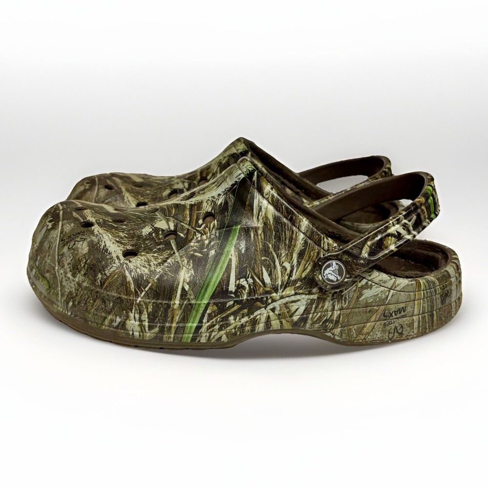 Crocs Mens Camo Clogs Size 11 Fleece Lined Outdoor Slip On Slipper Hunting